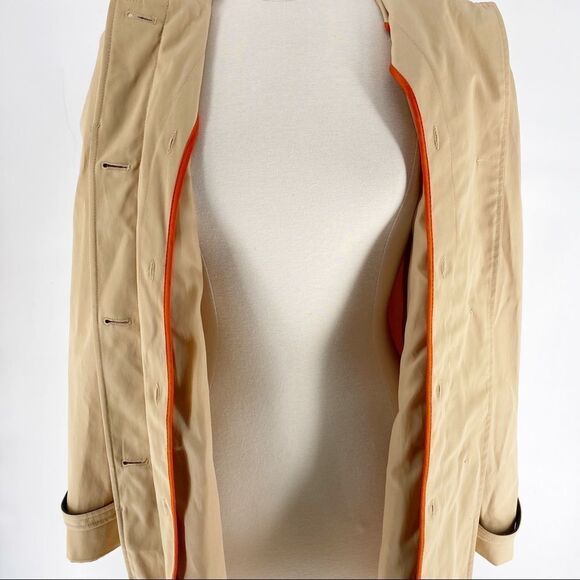 Michael Michael Kors Women’s Tan Full Button Trench Coat Size Large/XL Petite - Picture 8 of 15
